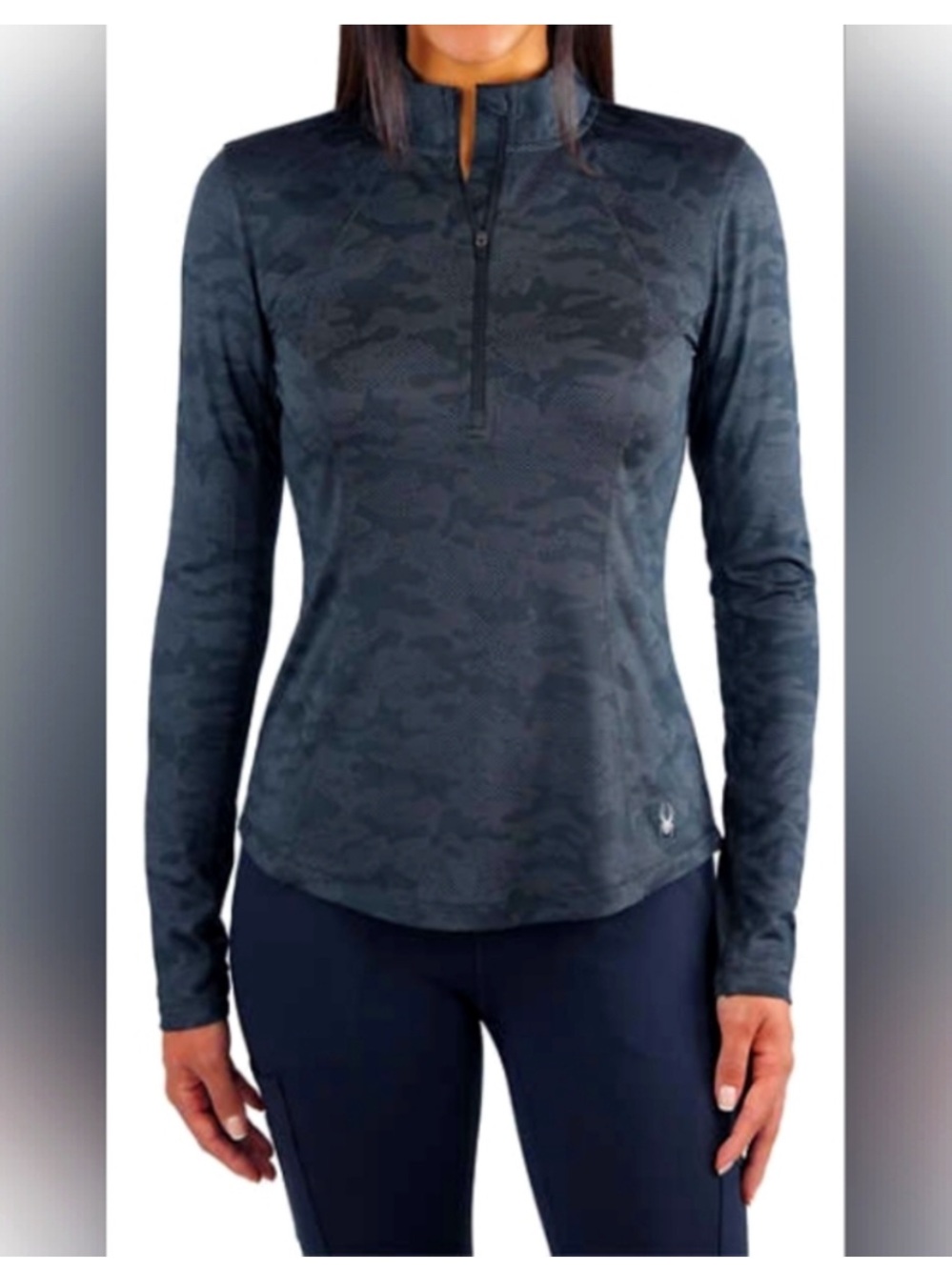 Spyder Active Tech Women's Black Camouflage Quarter Zip Pullover Size M